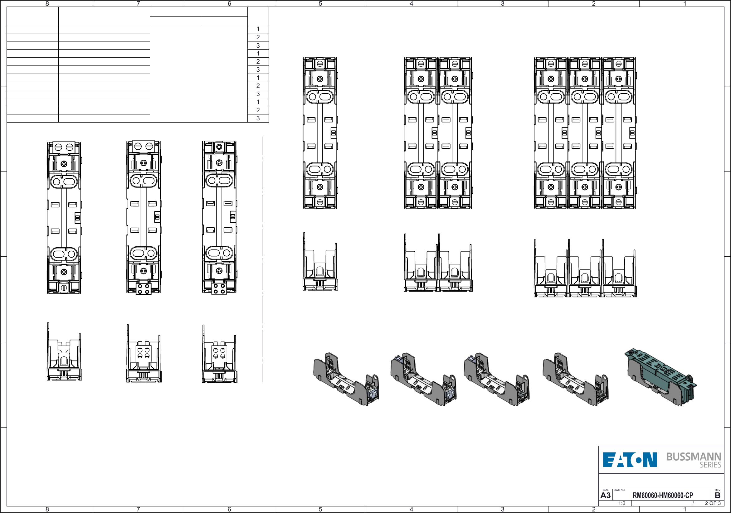 RM/HM60060 Fuse Blocks Drawing Datasheet by Eaton Bussmann Electrical