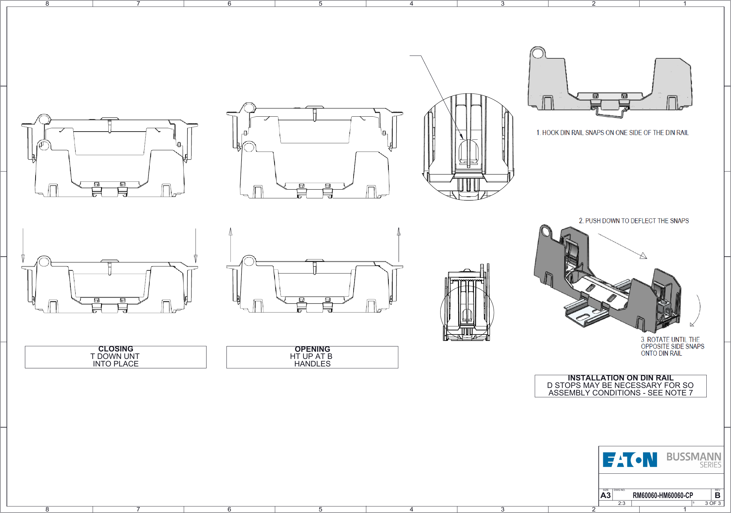 RM/HM60060 Fuse Blocks Drawing Datasheet by Eaton Bussmann Electrical