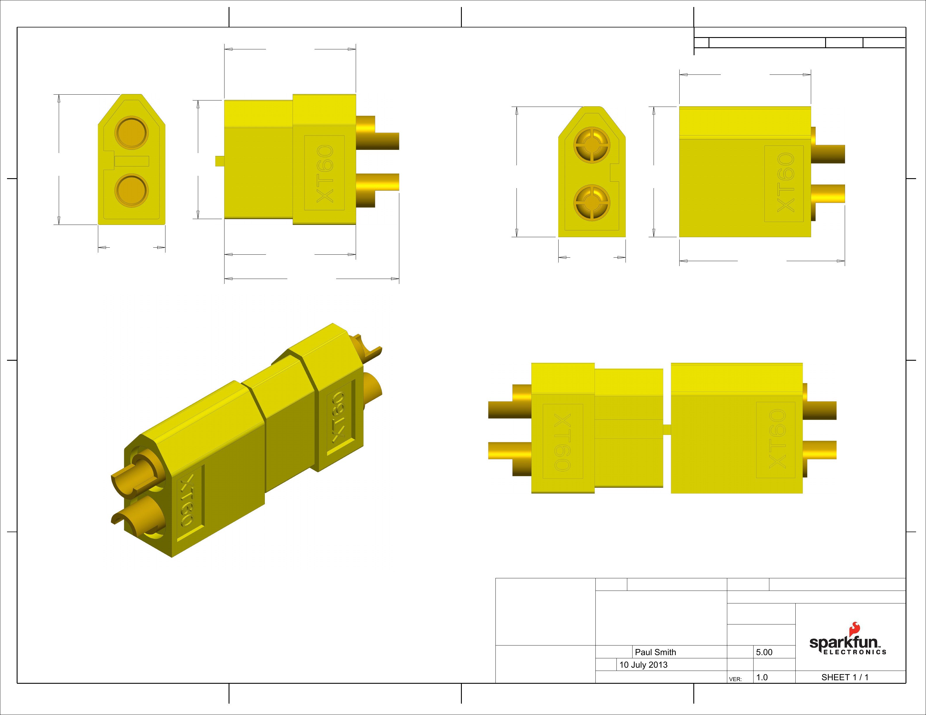 XT60 Connector Datasheet by SparkFun Electronics DigiKey Electronics